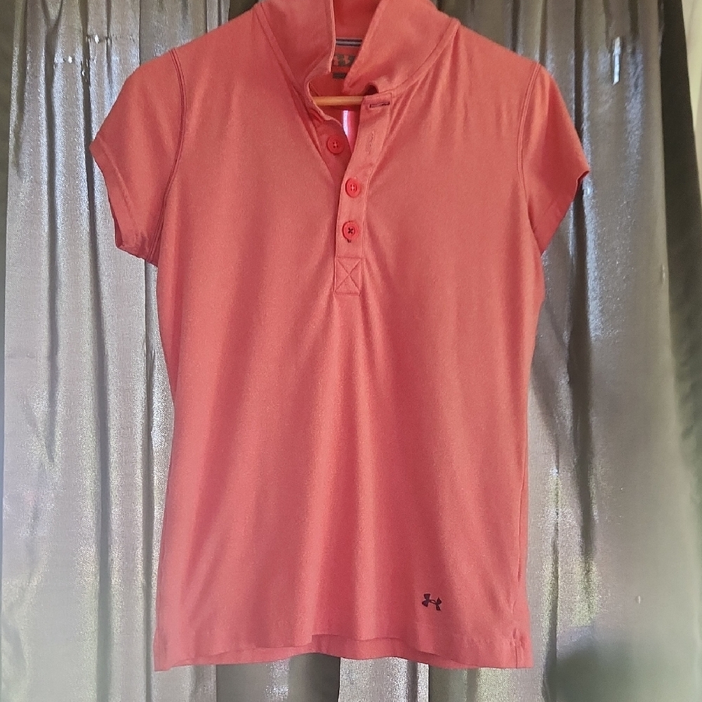 Under Armour Coral Button-Up Polo